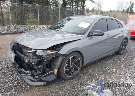 2022 Hyundai Elantra N Line z USA, uszkodzony, nr VIN KMHLR4AF6NU243594